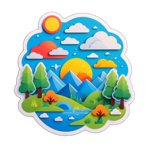 清新空氣立體貼紙