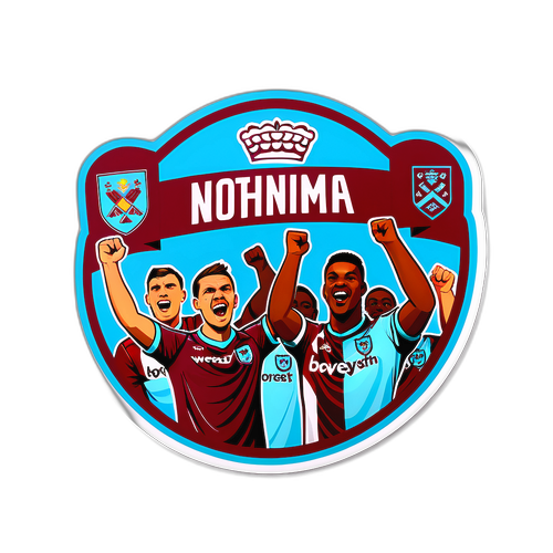 웨스트햄과 노팅엄 포리스트의 팬들이 응원하는 스티커