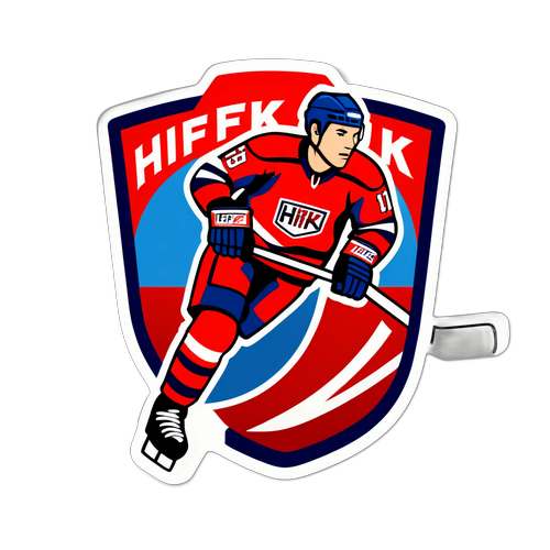 HIFK Logon ja Jääkiekkom action yhdistävä tarra