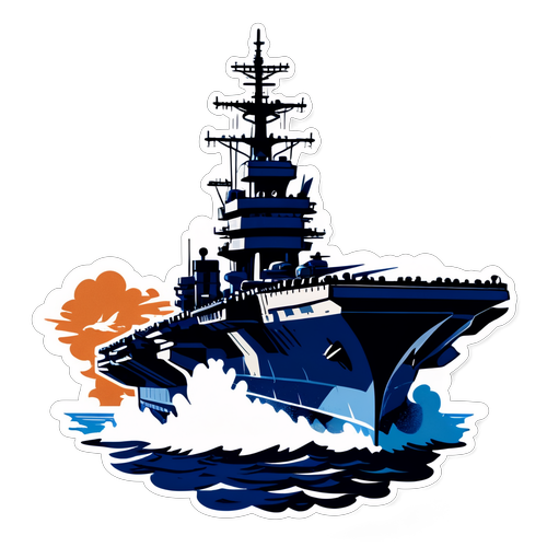 Sticker ng Vintage Aircraft Carrier