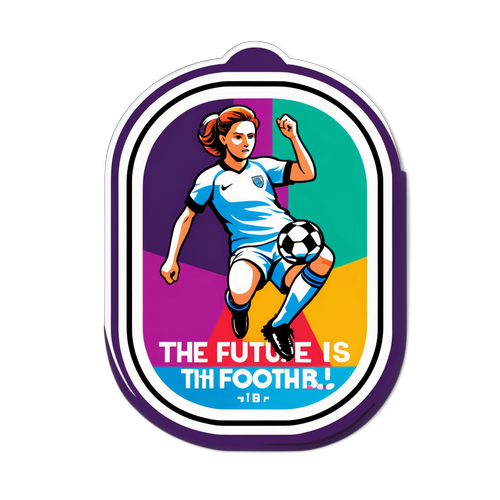 Pôster Colorido em Homenagem ao Futebol Feminino