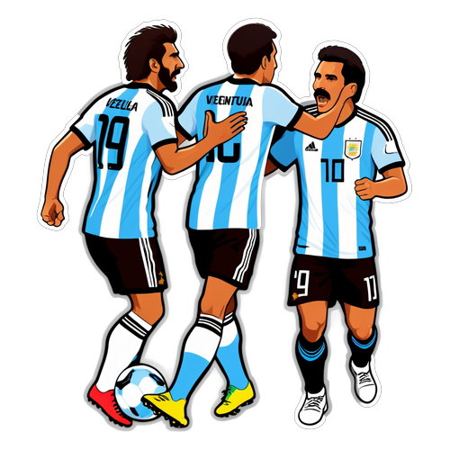 Desain Stiker Momen Ikonik Argentina vs Venezuela