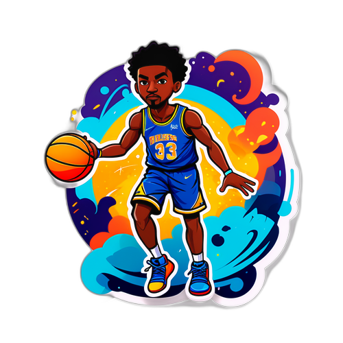 Adesivo de Basquete com Elementos de Cultura Pop