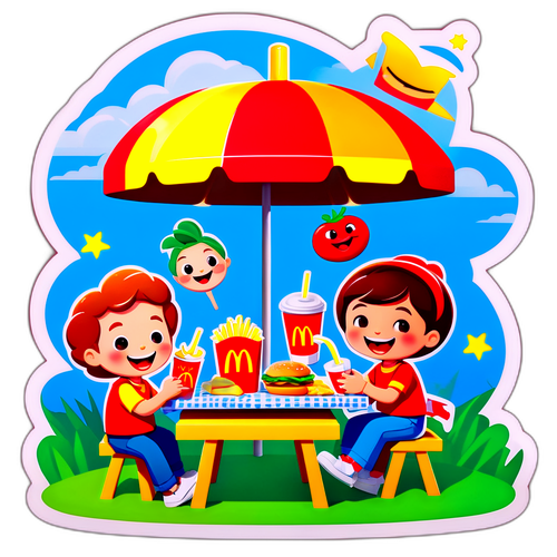 マクドナルドのハッピーミールキャラクターたちのピクニック