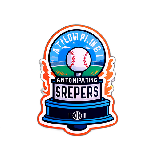 Dramatic Baseball Tournament Trophy Sticker