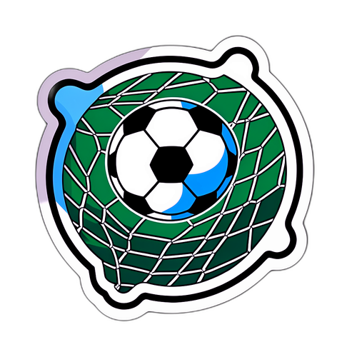 축구 골대 망과 공에서 영감을 받은 스티커 디자인