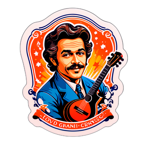 Vintage stylizovaný sticker Davida Gránského