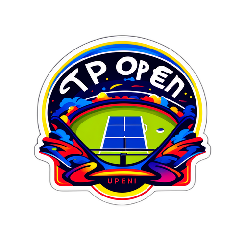 Ilustrace tenisových kurtů US Open