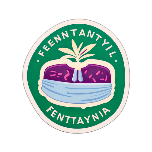Sticker sobre la concienciación del fentanilo en Argentina