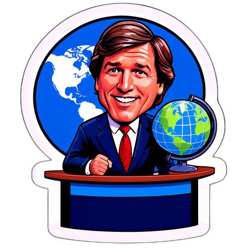 Karikatur av Tucker Carlson