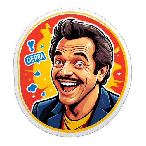 Autocollant de Laurent Gerra en pleine imitation
