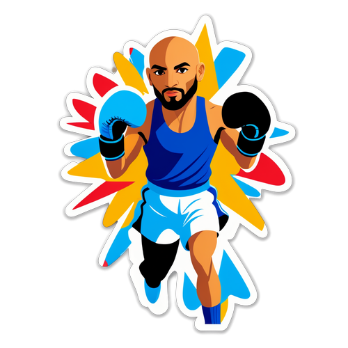 Dévoilez la Passion Olimpique: Sofiane Oumiha en Gants de Boxe, un Sticker qui Fait Vibrer le Cœur!