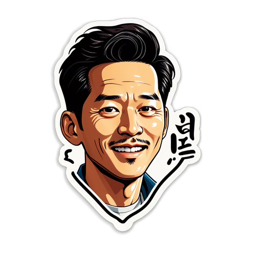 이정재의 매력을 담아낸 일러스트 스티커 디자인