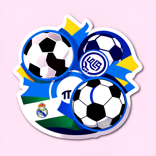 Stickers z piłką nożną i logo Leganés oraz Real Madryt