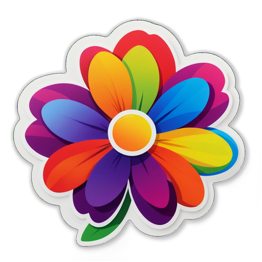 Rainbow Flower Sticker