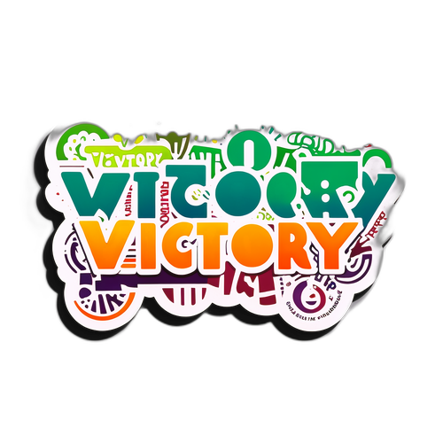 Kreatives Wordle-Design mit dem Wort 'VICTORY'