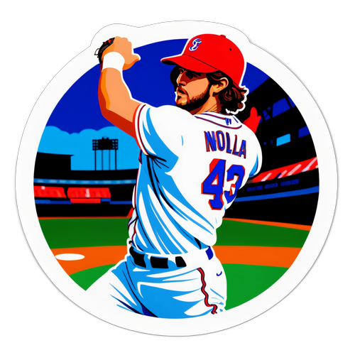 Aaron Nola Striking Out a Batter Sticker