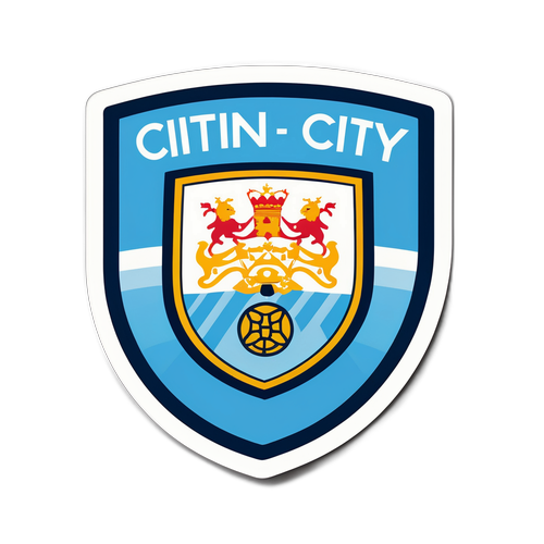 Μινιμαλιστικό σχέδιο αυτοκόλλητου με τον εγγενή χορηγό της Μάντσεστερ Σίτι