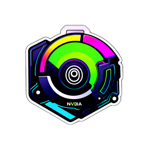 Nvidia fan sticker s futuristickými prvky