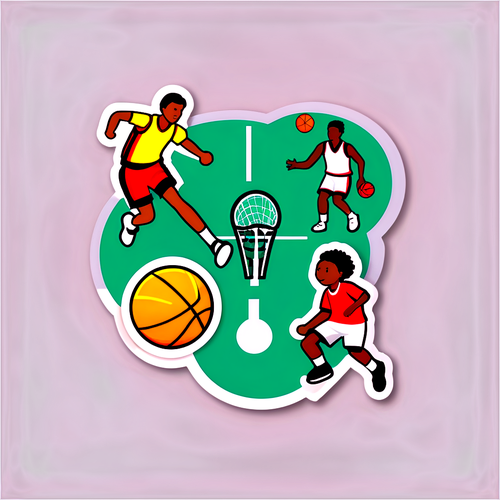 篮球、足球和网球比赛场景设计