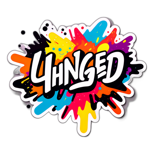 Abstrakt klistremerke inspirert av ordet 'unhinged'