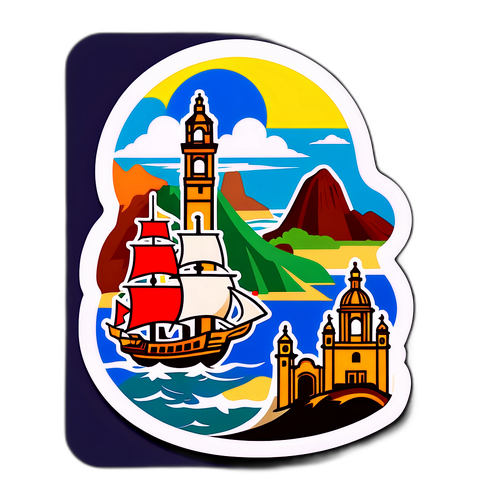Sticker Gaya Vintage Mengenai Warisan Vasco da Gama dan Botafogo