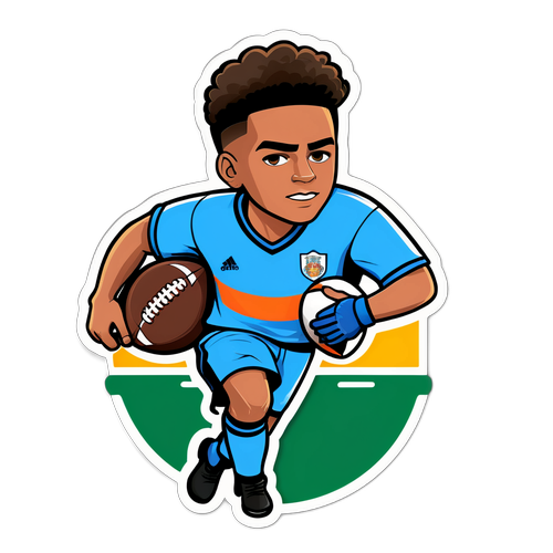 สติ๊กเกอร์ของเอลเลียต แอนเดอร์สันในสไตล์การเล่นฟุตบอลที่มุ่งมั่น