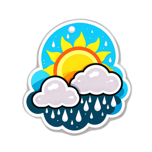 Stiker Tema Cuaca: Ramalan Cerah dengan Hujan