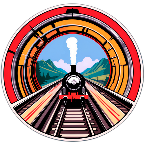 鉄道の歴史を描くタイムトンネルのデザイン