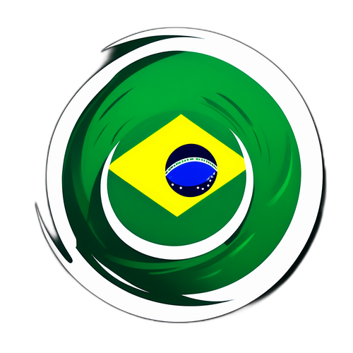 Adesivo Minimalista com Campo de Futebol e Bandeira do Brasil
