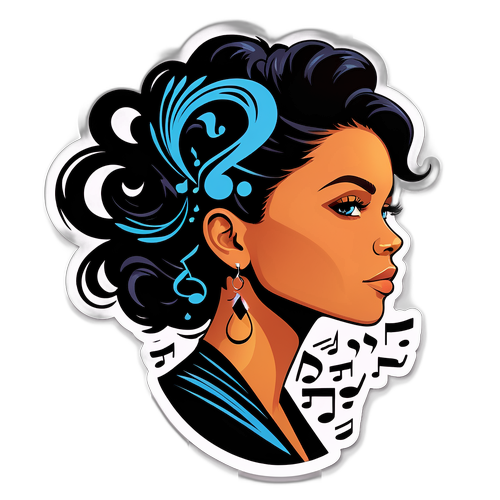 Sticker med Cassie-siluett och musiknoter