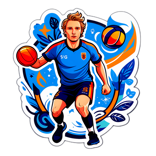 Smuk illustration af Mads Svane med håndboldholdet