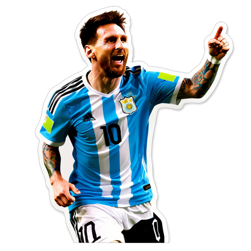 Unforgettable Triumph! Messi's Goal Celebration Enshrined in Iconic Sticker ft. Argentina's Glory!