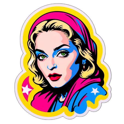 Pop Art Madonna mit Musiksymbolen