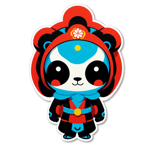 Traditional Panda Warrior Sticker