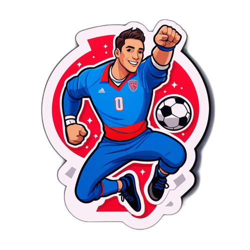 A sticker estilizado de Adam Bareiro em pose atlética