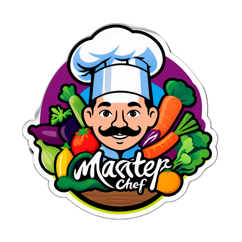 כובע שף עם מרכיבים צבעוניים