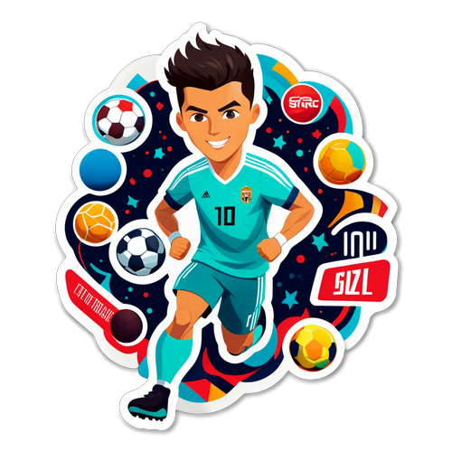 Stickers Cristiano Ronaldo sportteljesítmény ünneplésére