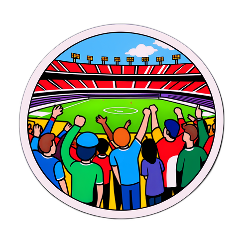 แฟนบอลที่มีความสุขในสนามกีฬา