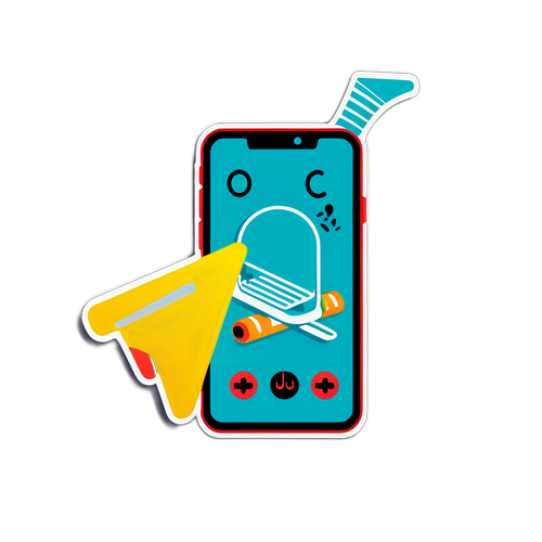 Stiker z motywem awarii sieci mobilnej