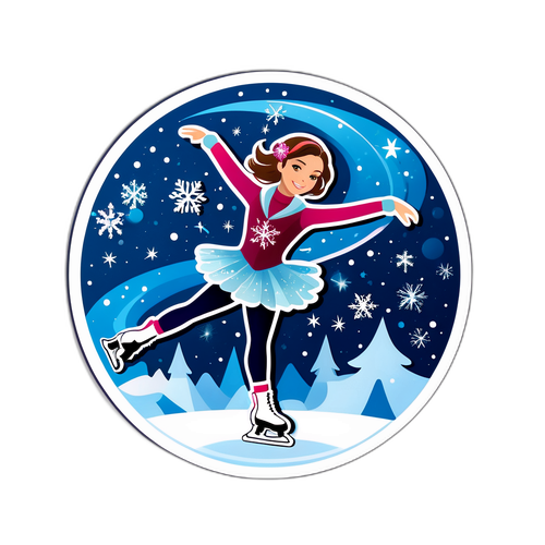 Elegantní krasobruslení s kouzelnými sněhovými vločkami