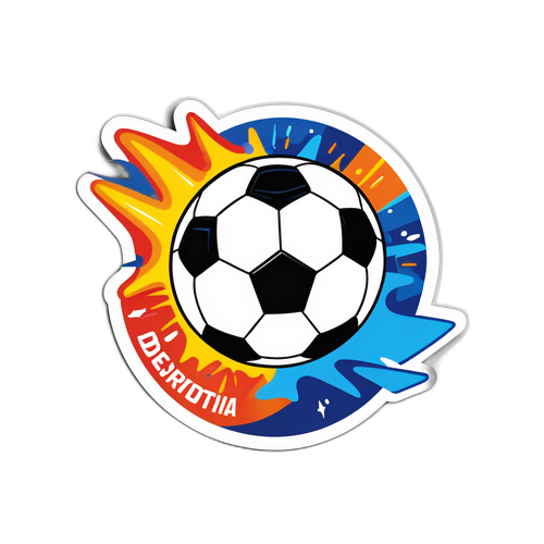 Diseño de un sticker de fútbol Ole Deportivo