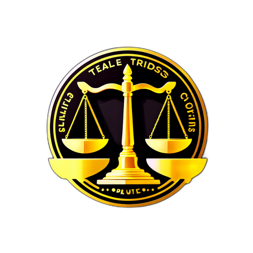 Rekaan Sticker Emas yang Menarik dengan Skala Keseimbangan