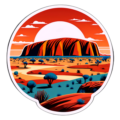 Uluru i solnedgang