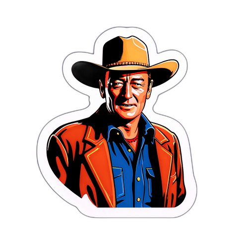Autocollant de John Wayne avec chapeau de cowboy