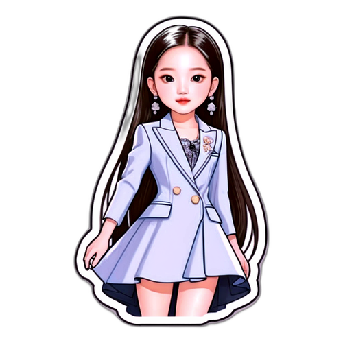 장원영의 화려한 의상을 강조한 스티커