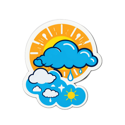 लखनऊ के मौसम के बदलाव का मजेदार स्टिकर