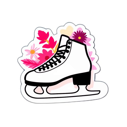 Eleganta skridskor med blommor
