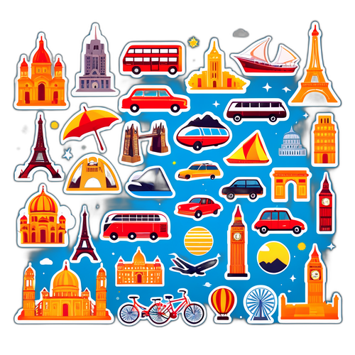 Podróżnicze naklejki miast
