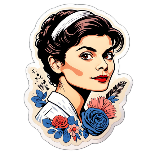 Autocollant vintage d'Audrey Tautou